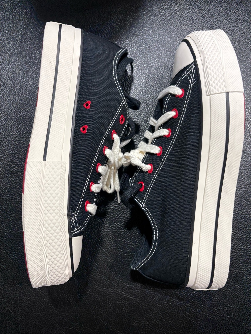 Converse Chuck Taylor All Star Low Top Women's Platform Sneaker - Black/Red - Picture 3 of 7